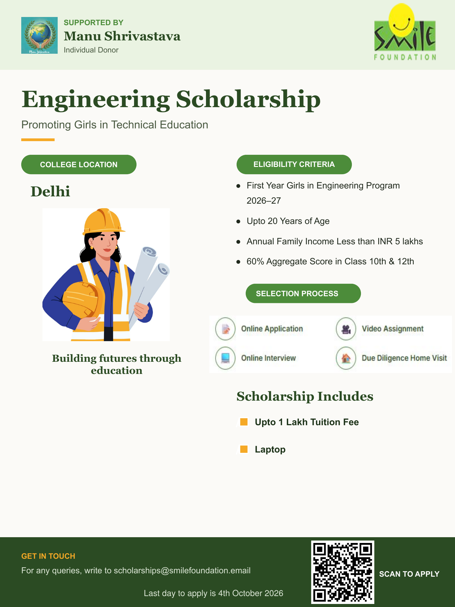 Engineering Scholarship Promoting Girls in Technical Education
